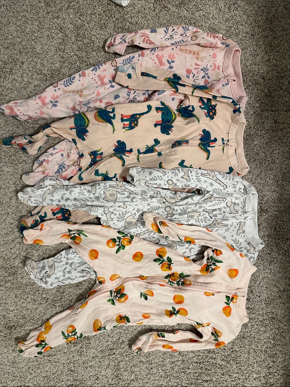 Old Navy Baby Footed PJs (four pairs) 6-9M